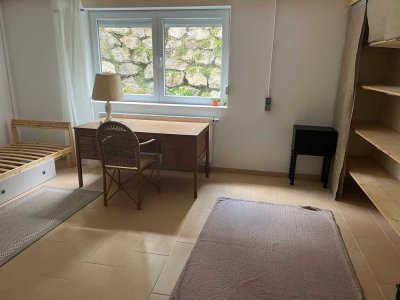 1-Zimmer im Untergeschoss einer Doppelhaushälfte mit eigenem Bad