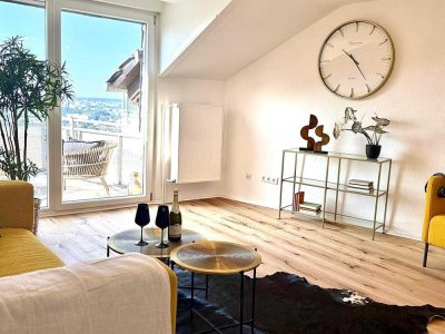 Sofort beziehbare 4-Zi-ETW mit einzigartg. Turmzimmer & traumhaftem Panoramablick. Provisionsfrei!