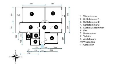 Helle 4-Zimmer Wohnung mit große Loggia im 6. OG in München-Perlach