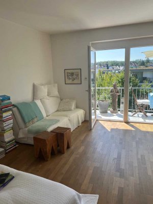 Sonnige 1-Zi.-Whg. mit Wohnküche u. EBK, Südbalkon, schöner Ausblick - befristet 4 Jahre