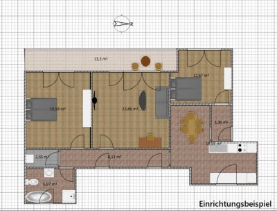 3-Zimmer Wohnung mit Balkon und Garage in Furth im Wald