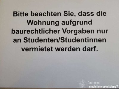 Moderne & möblierte Studentenwohnung mit Balkon - Nur an Studenten!