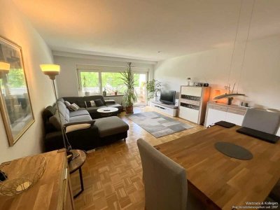 gemütliche 3-Zimmer-Wohnung 
mit EBK, Garage und Balkon 
und traumhaftem Blick ins Grüne