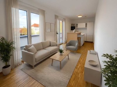 Zentral gelegene 2-Zimmer-Penthouse-Wohnung mit neuer Luxus-Bulthaup-Küche und großer Dachterrasse