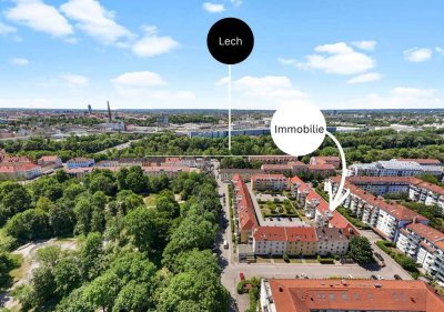Ruhig am Lech wohnen – vermietete Dachgeschosswohnung mit starkem Anlagepotenzial