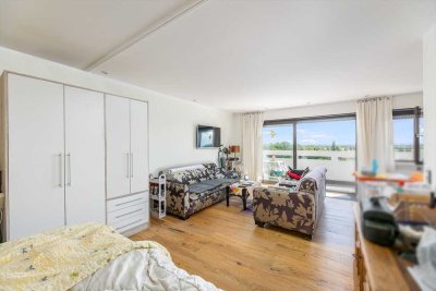 RESERVIERT - Möbliertes 1,5 Zimmer-DG-Apt. mit Weitblick nach Mannheim