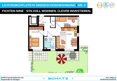 Lichtdurchflutete Erdgeschosswohnung mit 72m² Garten I Nr. 2