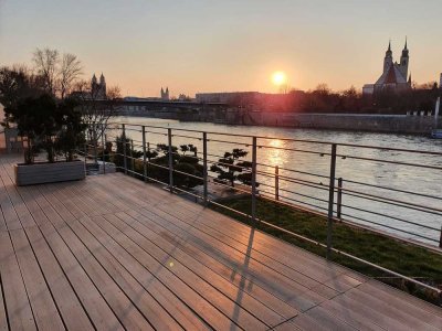 Traumhafter Elbblick: 2-Zimmer-Loft mit Terrasse und Garten