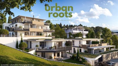 URBAN ROOTS am Kreuzbergl – Außergewöhnliches Wohnkonzept: Letztes Obergeschoss mit Eigengarten, 4 Zimmern und 2 Bädern. Mit herrlicher Aussicht!