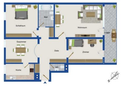 Schön geschnittene 4-Zimmer-Wohnung mit Balkon in Garmisch-Partenkirchen in zentraler Lage