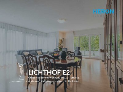 LICHTHOF E2 - Große 4,5-Zimmerwohnung mit XL-Terrasse und einem Tiefgaragenstellplatz in Heilbronn