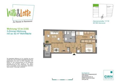 Schicke, neue 3 ZKB Wohnung in Hannover Vahrenwald-List, Neubau! EBK