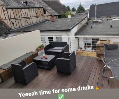 Ko Metternich nähe Uni - Penthouse-Zimmer  mit Dachterrasse