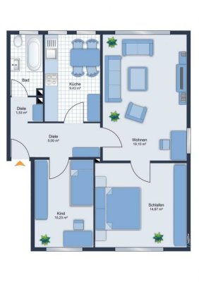 ruhige 3 Zimmer 64qm Etagenwohnung sucht nette Mieter