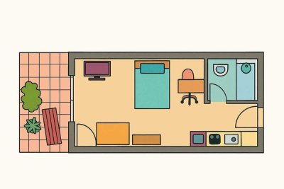 �️ Einziehen & wohlfühlen: 1-Zimmer-Wohnung mit Style, Terrasse & EBK