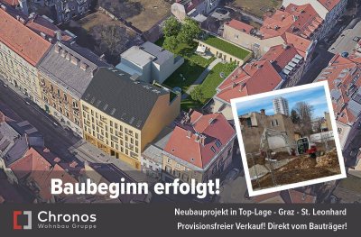 AKTION! Kaufnebenkosten sparen! Neubauprojekt in Toplage! Graz St.Leonhard! Perfekte 2-Zimmerwohnung in Uni-Nähe!