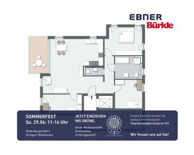 Sonnige 4-Zimmer-Wohnung mit großem Balkon und offenem Wohnkonzept