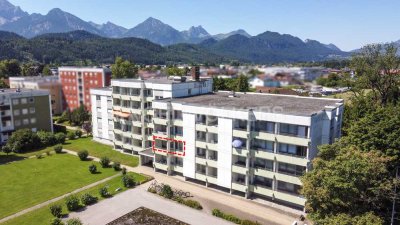 2-Zimmer-Wohnung mit zwei Stellplätzen und Entwicklungspotential in Füssen