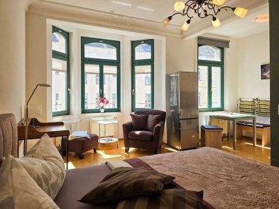 Möbliertes Jugendstill-Studio (Home-Office, Garten, Vollauststattung)