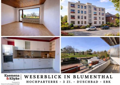 Lebensqualität an der Weser – Helle 3-Zimmer-Wohnung mit Balkon und Aussicht