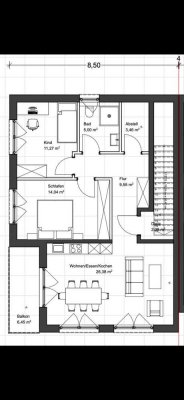 3-Zimmer-Neubauwohnung, 72 m², Erstbezug in Merenberg