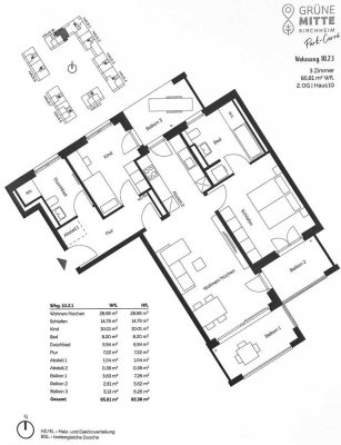 Exklusive 3-Zimmer-Wohnung in Heimstetten mit EBK und Balkon.