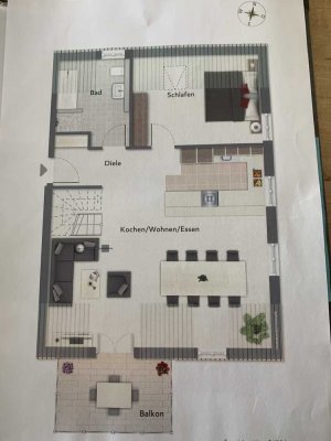 Stilvolle, neuwertige 3-Zimmer-Wohnung in Günding