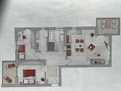 Neuwertige 3-Raum-Wohnung mit 2 Balkonen, EBK und Blick über Rostocks Skyline