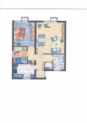 Helle 2,5-Zimmer Wohnung im 1. OG mit Balkon in der Innenstadt