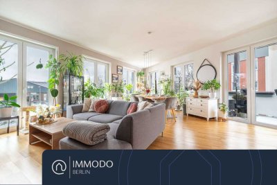 ⭐️ Vermietete Neubau-Whg in der Idylle! - 4 Zi mit XXL-Wohnzimmer, Panoramafenstern, 3 SZ & Süd-Blk