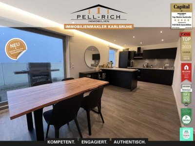 HOCH HINAUS: Moderne Penthouse-Wohnung mit 270-Grad Dachterrasse und malerischem Blick in Ettlingen