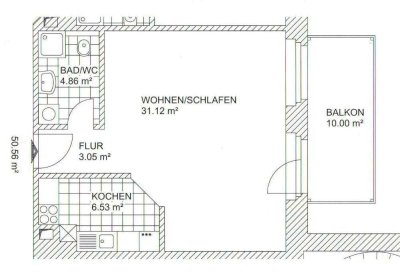 Attraktive 1-Raumwohnung - geeignet für Studenten/Azubis