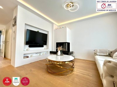 Reserviert! Hochwertige Grünruhe Oase - Exklusive Doppelhaushälfte mit großem Garten, Designer Kamin und High End Küche nahe Wien!