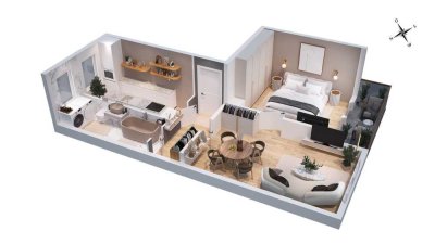 Elterlein: Ruhige und gemütliche 2-Zi-EG-Neubauwohnung Balkon, Fensterbad & EBK