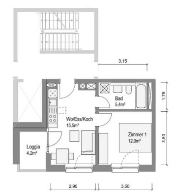 NEUWERTIG | Kuschelige helle 2-Zimmer-Wohnung mit schöner Loggia