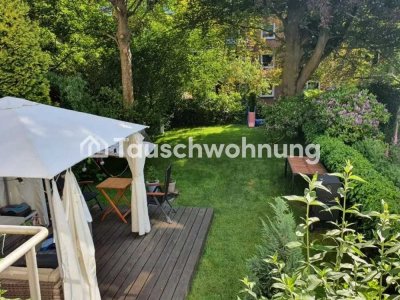 Tauschwohnung: Helle 3-Zimmer Wohnung 92qm mit 100qm Garten+Balkon+Terrasse