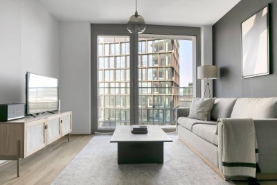 Traumblick über Wien, Belview Tower mit Gym, Wellness &amp; Lounge, 2 Zimmer + Balkon, 11. Stock, U-Bahn (VIE44)