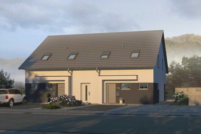 Individuelle Doppelhaushälfte in Kassel - Flexibles Ausbauhaus mit KfW55 Standard und allkauf Servic