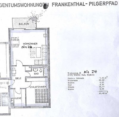 Renovierte 2-Raum-Wohnung mit gehobener Innenausstattung mit Balkon und EBK in Frankenthal (Pfalz)