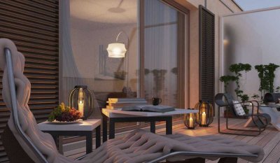 * Erstbezug * Traumwohnung im Dach mit Penthouse-Flair & großer umlaufender Terrasse *