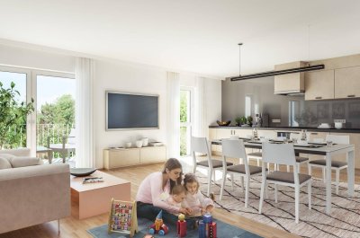 Lebenswert inmitten der Stadt: Familienwohnung mit Terrasse im Graumann-Park