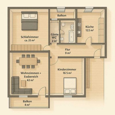 Moderne 3-Zimmer-Wohnung in ruhiger Lage von Dortmund