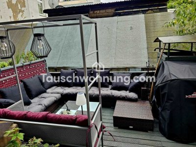 Tauschwohnung: 2 Zimmer im Altbau mit Terrasse gegen größere Wohnung