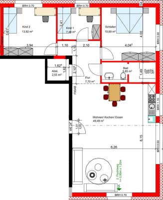 Penthouse  5 OG / 3 Zimmer / 131 qm / WHG 24