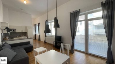 Karee Korneuburg: vollmöblierte moderne Altbau - Wohnung mit ruhigem Balkon zur befristeten Miete in Top Lage - ab sofort