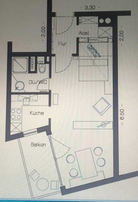 1-Zi.-Appartement in Immenstaad a.Bdse mit Balkon und beherrschender Seesicht, komplett möbliert