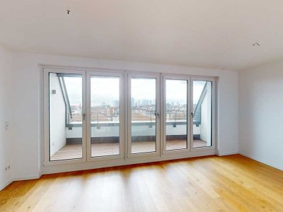 2-Zimmer-Wohnung mit Blick auf Frankfurter Skyline