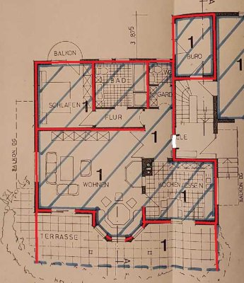 Neu renovierte Terrassenwohnung mit großem Garten und Hof