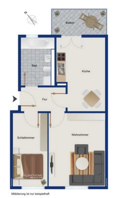 Gemütliche 2-Raumwohnung für Singles