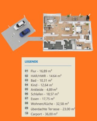 Modernes Neubau-BUNGALOW AM WALDRAND – 130 m² Wohnfläche.